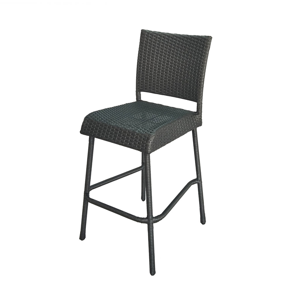 29" Outdoor Rattan Armless Barstools, Set of 2
