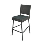 29" Outdoor Rattan Armless Barstools, Set of 2