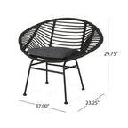 Cordella Outdoor Woven Wicker Chairs with Cushions, Set of 2
