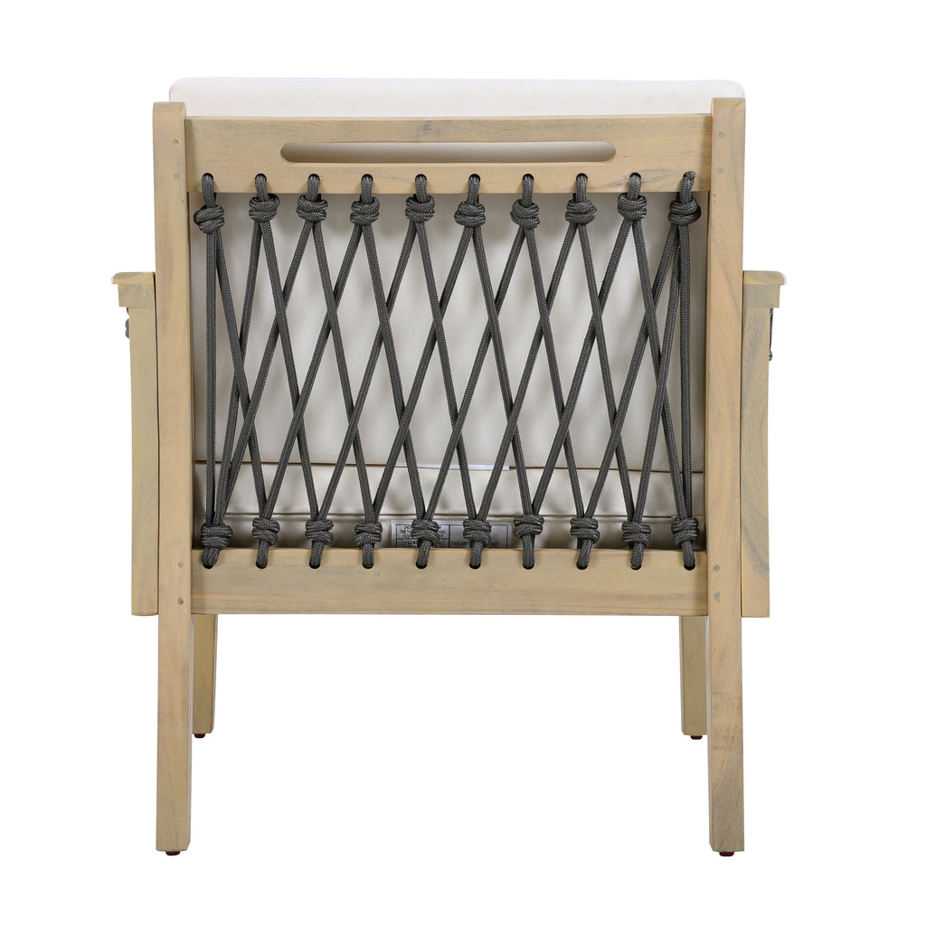Millie Outdoor Acacia Wood Club Chair