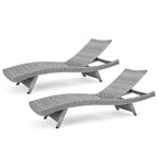 Crete Wicker Chaise Lounge, Set of 2