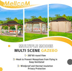 Spruce Wood Gazebo 11x13 With Double Roof Outdoor Patio