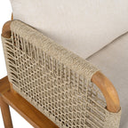 Isola Outdoor Acacia Wood and Rope Club Chair with Cushions