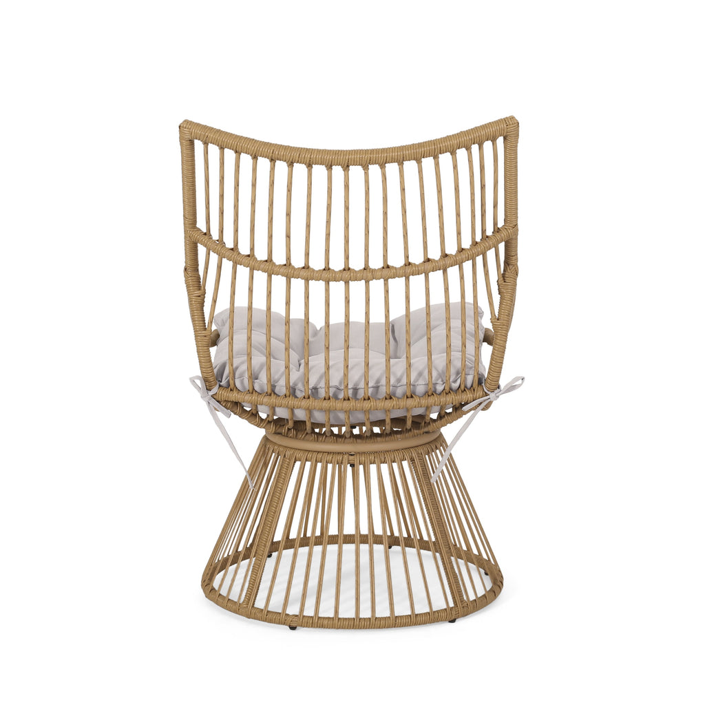 Strontianite Outdoor Rattan Chair with High Back Design