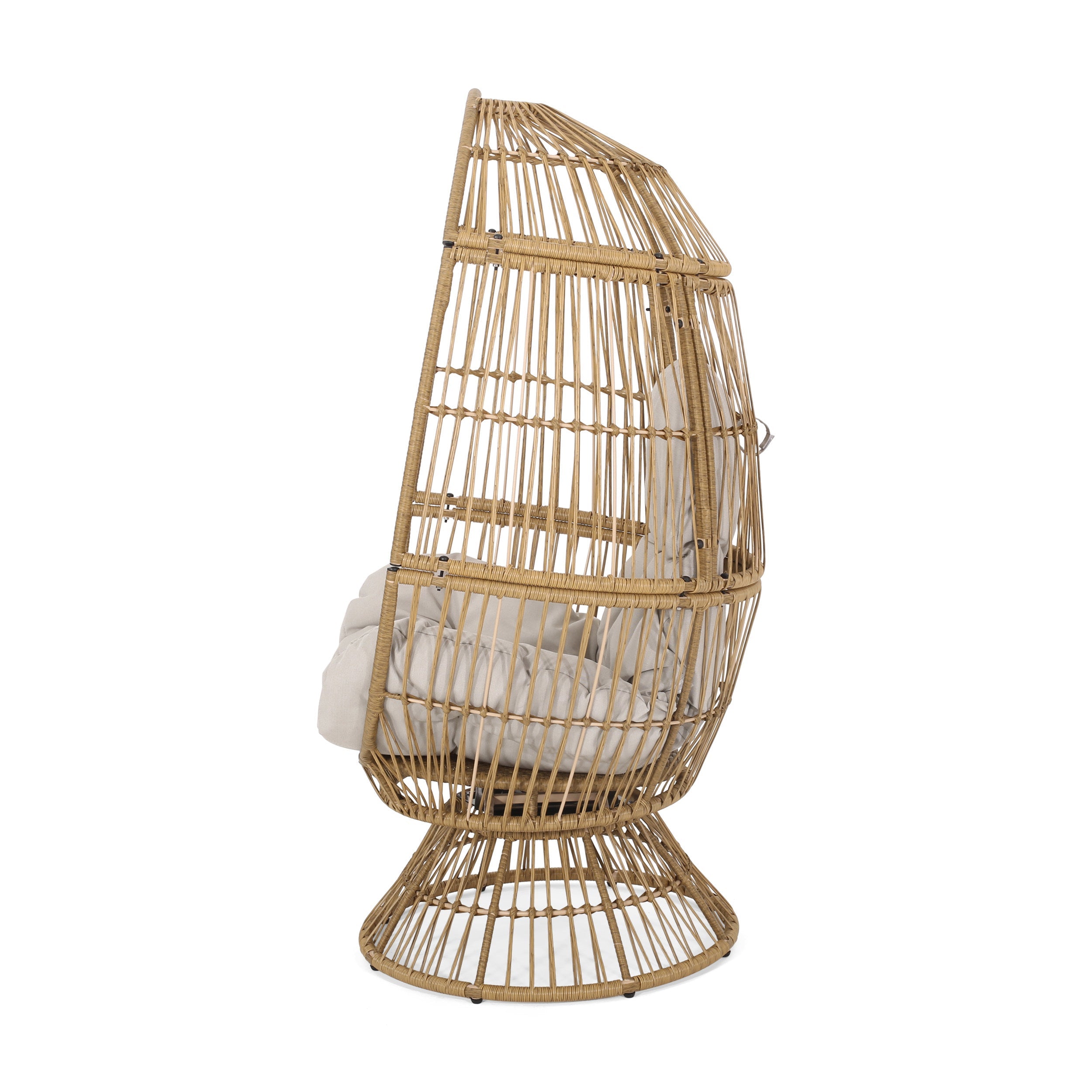Lazulite Outdoor Egg Chair with Water-Resistant Cushion and Swivel Function
