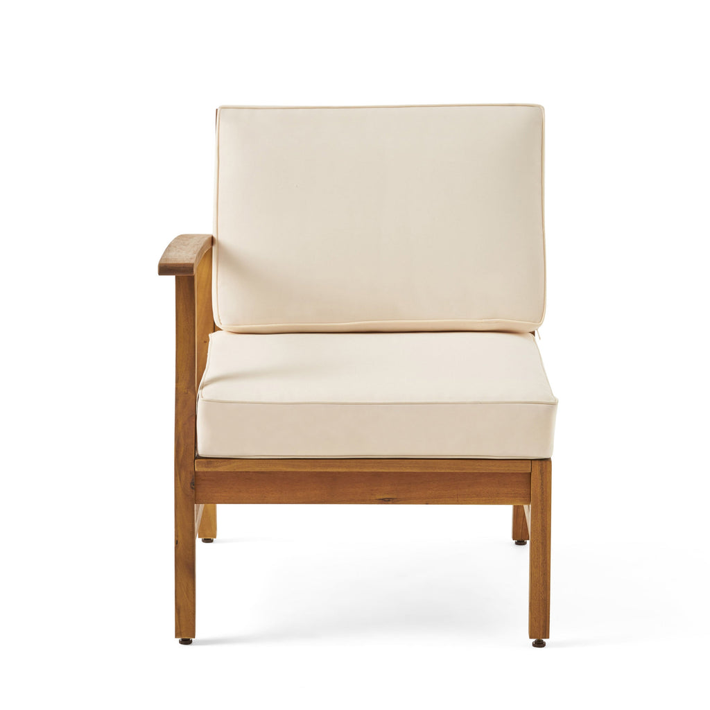 Perla Outdoor L-Shape Sectional Sofa with Coffee Table