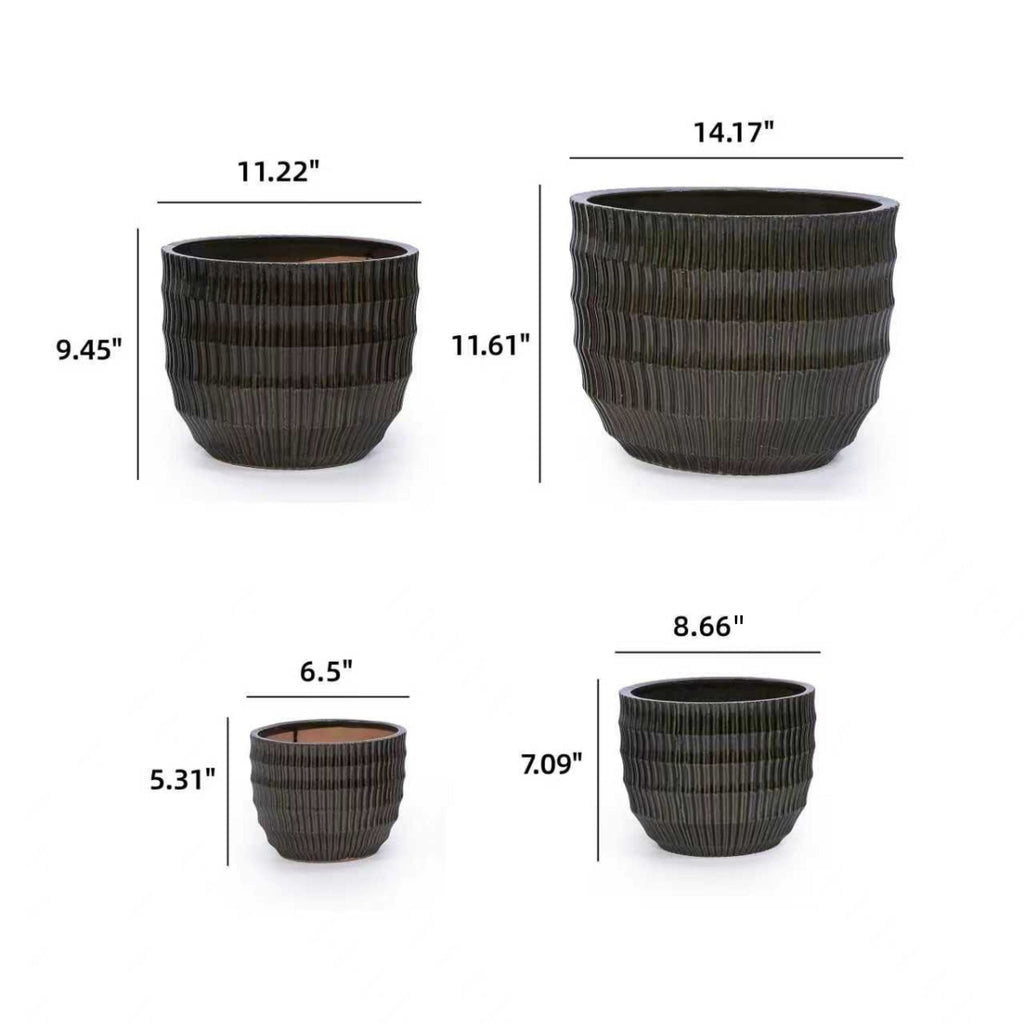 Ekon Handmade Ceramic Planter, Set of 4