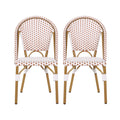 PE Rattan and Aluminum Bistro Chair with Arched Back, Set of 2