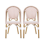 PE Rattan and Aluminum Bistro Chair with Arched Back, Set of 2