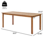 Miles Acacia Outdoor Dining Table, 68.9"