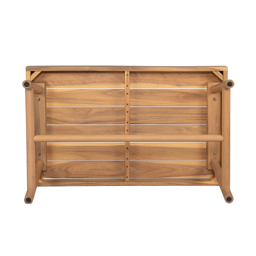Indira Outdoor Acacia Wood Chat Set