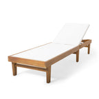 Outdoor Chaise Lounge with Acacia Wood Frame