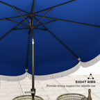 Allegra Scalloped Fringe Vented Patio Umbrella