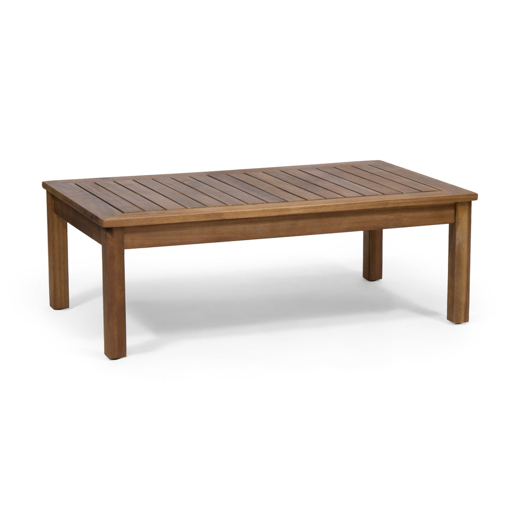 Laurel Outdoor Acacia Wood Loveseat with Coffee Table