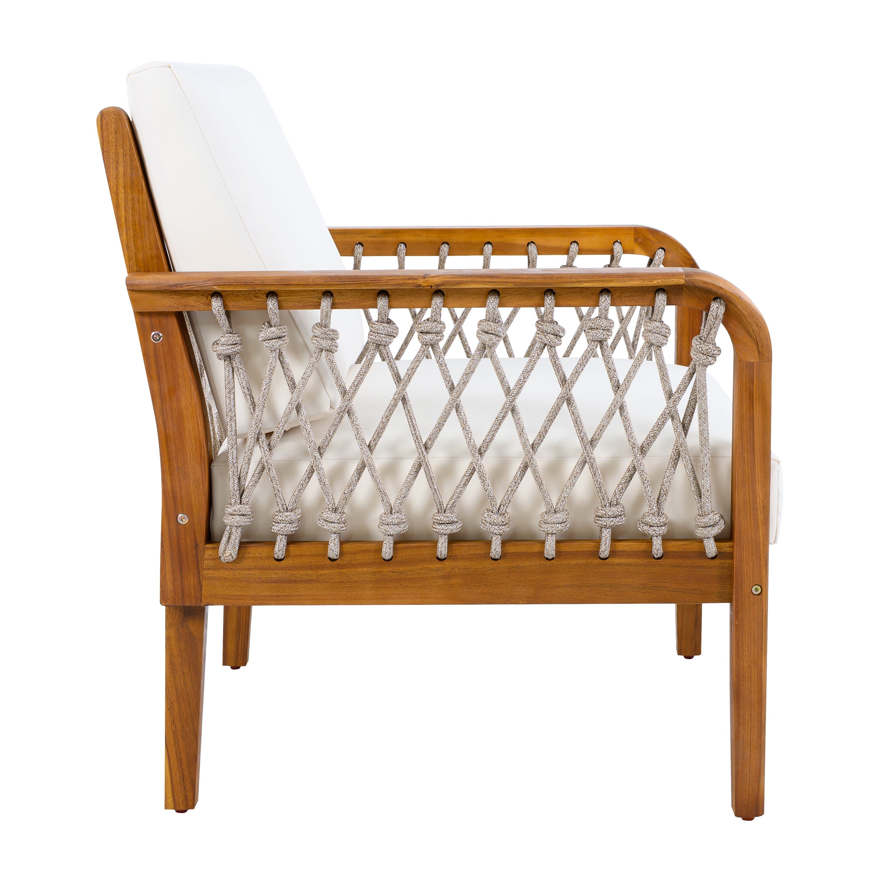 Millie Outdoor Acacia Wood Club Chair