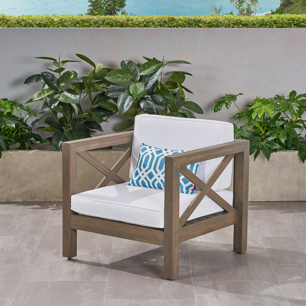 Brava Outdoor Club Chair with Water-Resistant Cushions