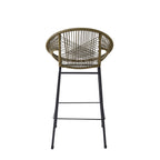 Entwined Outdoor Bar Stool with Ergonomic Design and Footrest, Set of 2