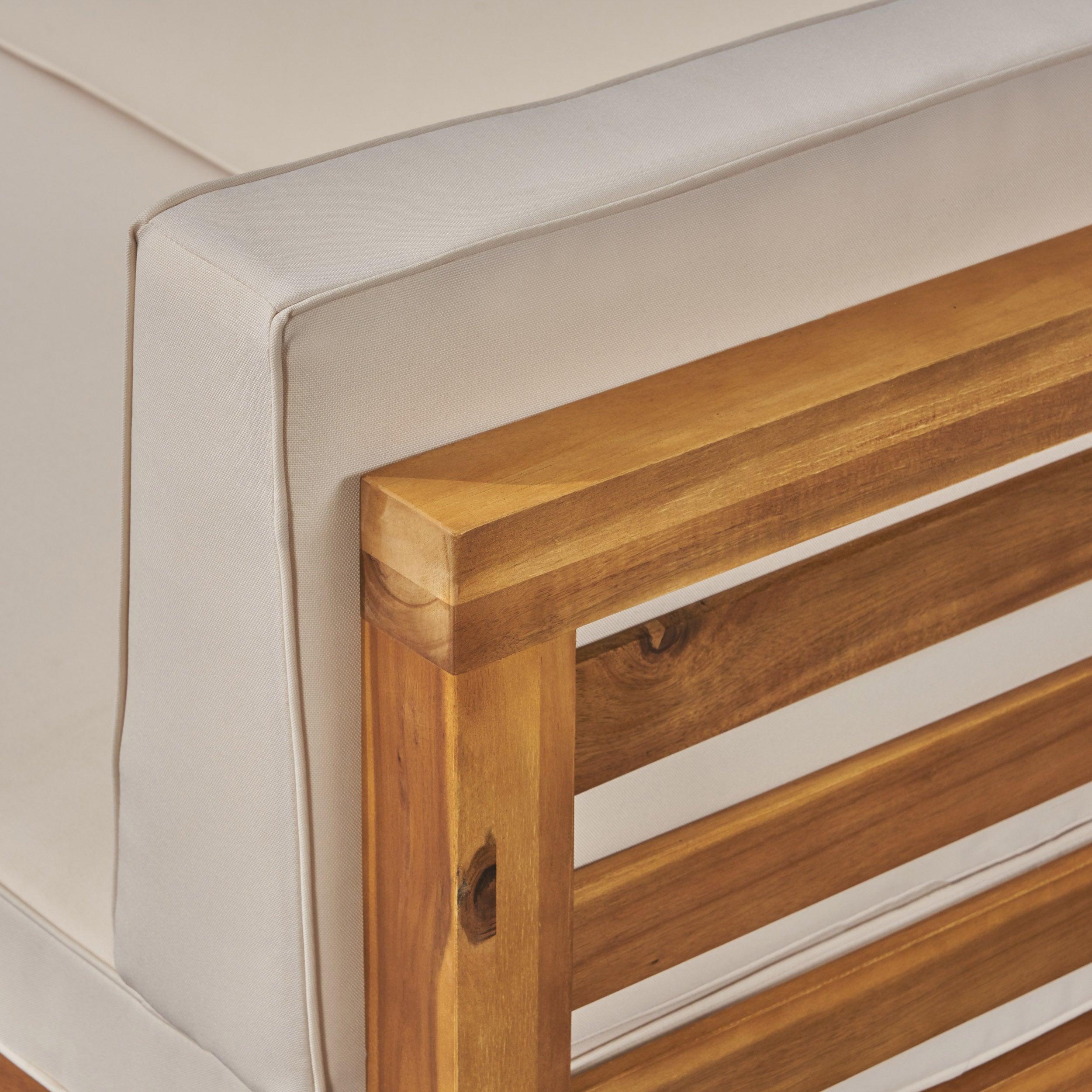 Oana Outdoor Acacia Wood Club Chair with Cushion