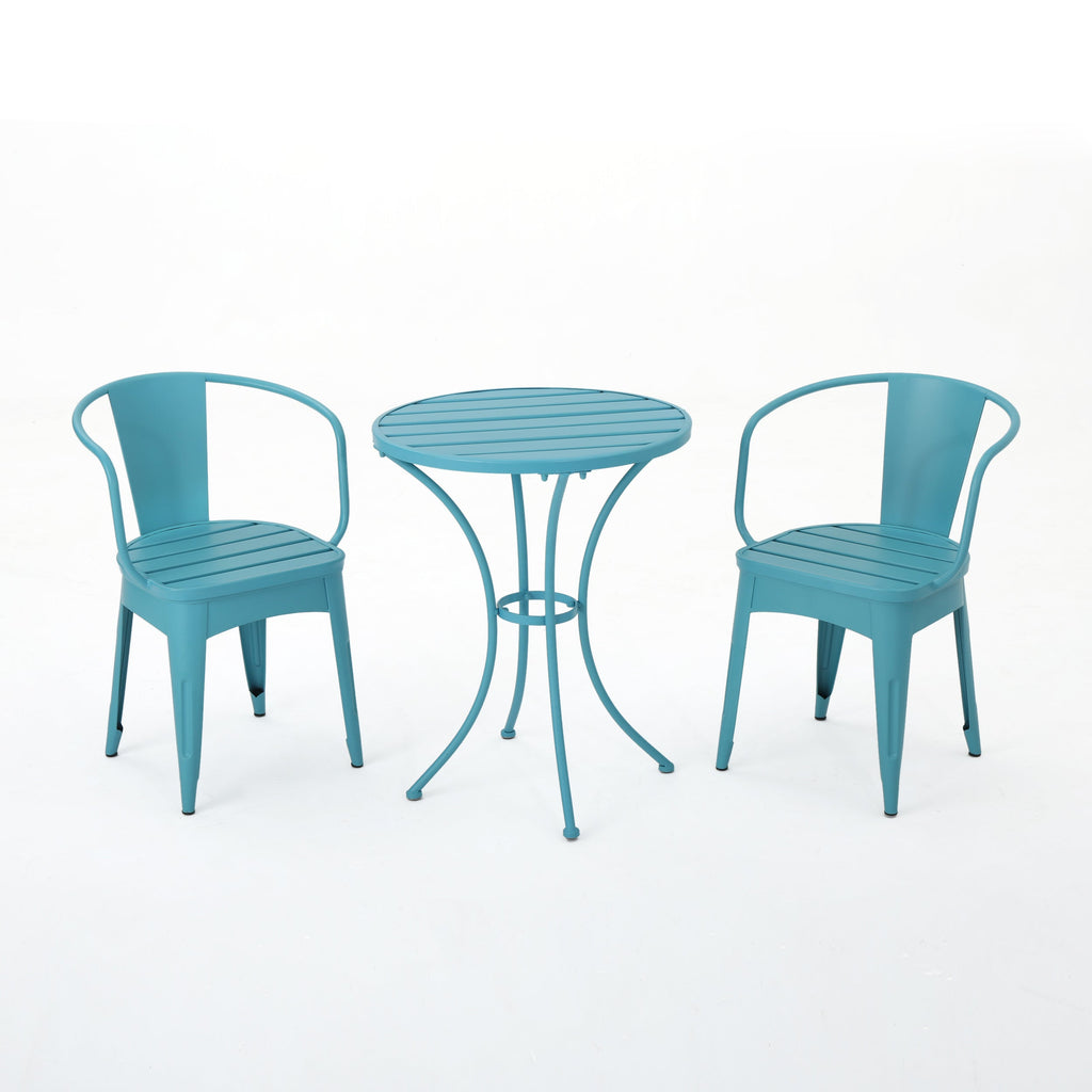 Colman 3-Piece Iron Bistro Set with Table and 2 Chairs