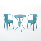 Colman 3-Piece Iron Bistro Set with Table and 2 Chairs