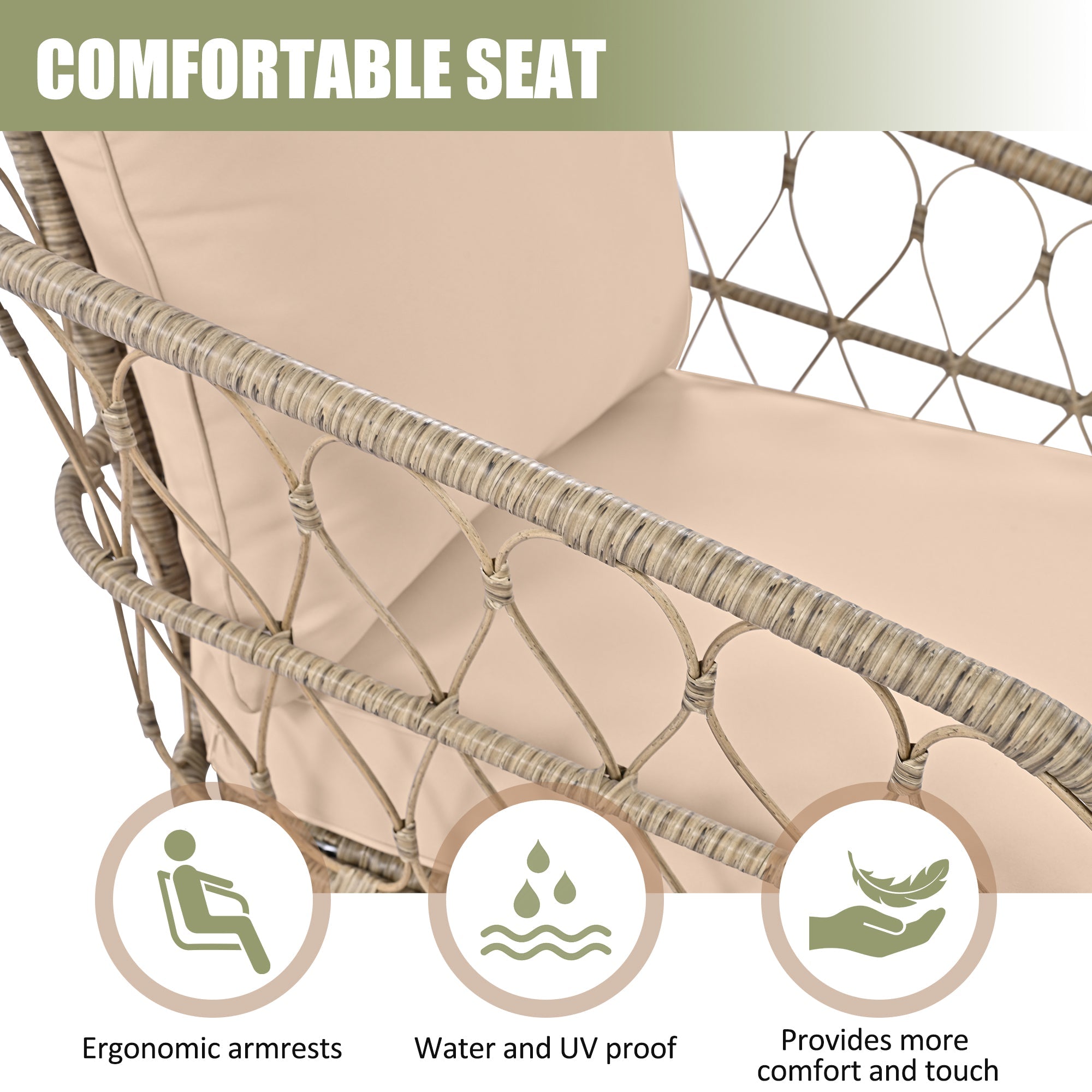 4-Piece Outdoor Sofa Set with Woven Wicker Design and Wood Table Top