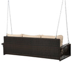 3-Person Large Porch Swing with Cushions