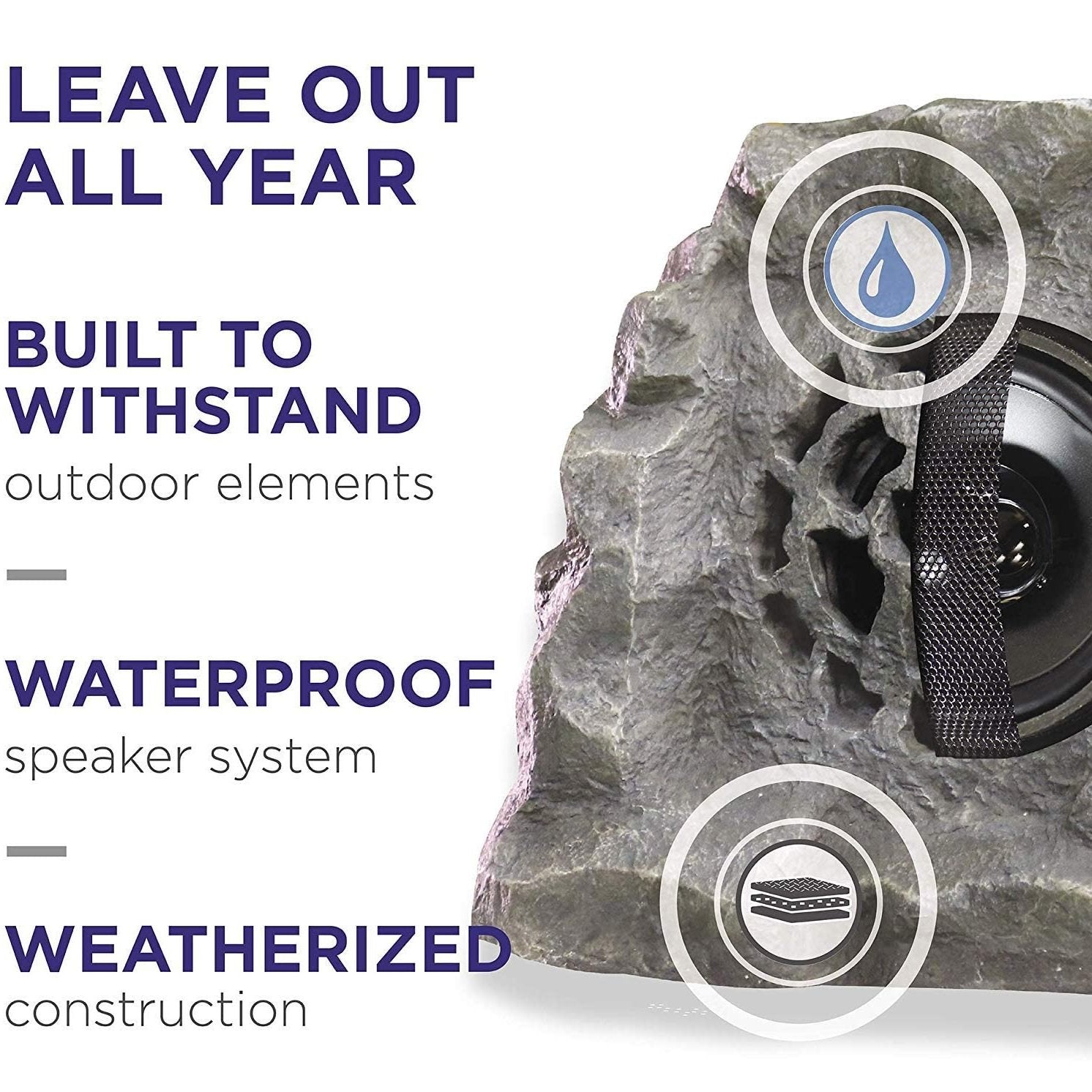 Solar Powered Bluetooth Enabled Waterproof Rock Speaker