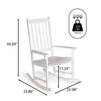 Seagrove Slat-Back Acacia Wood Outdoor Rocking Chair, White