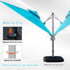 9'x 11' Rectangle Cantilever Umbrella with Center Pole, Base Not Included
