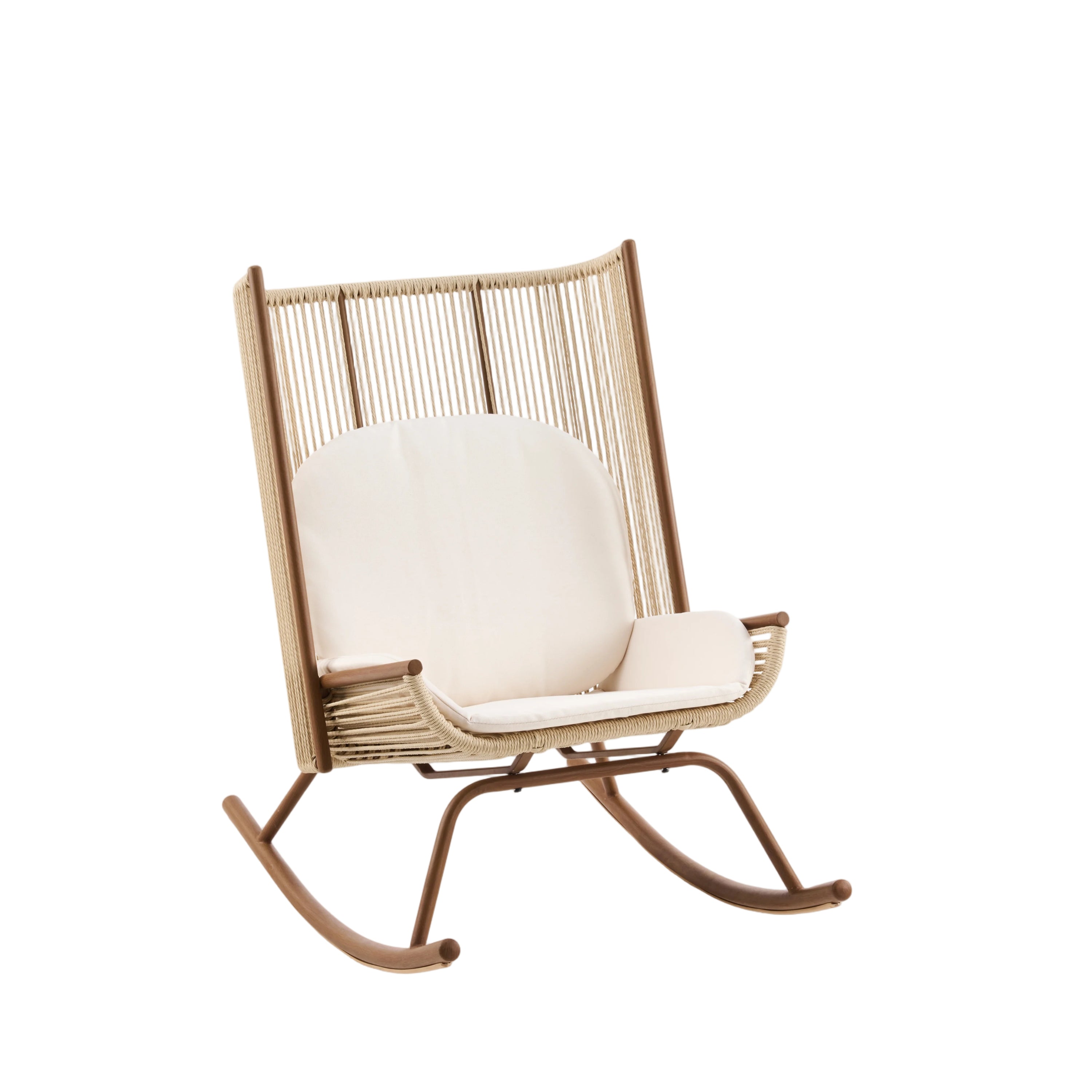 High Square Back Modern Outdoor Rocking Chair