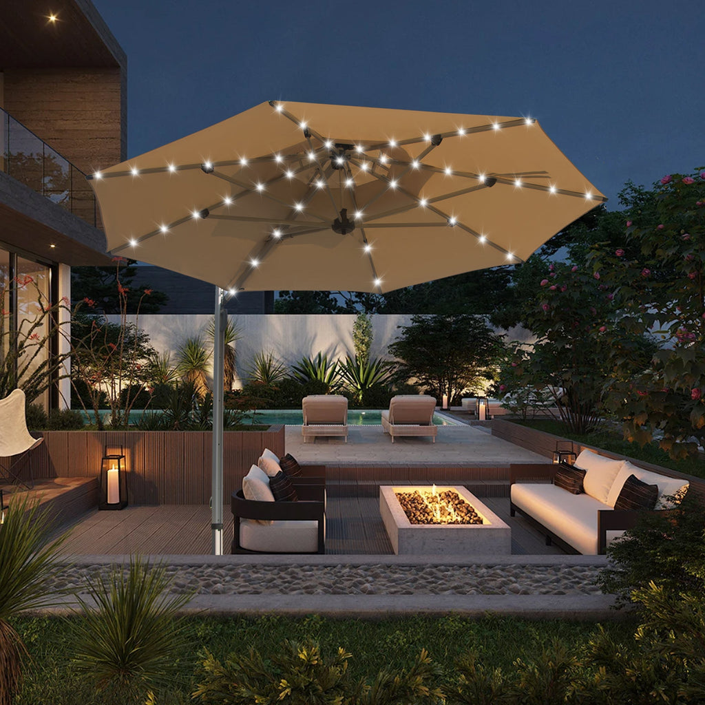 Round Cantilever Umbrella with Center Pole, Base Not Included