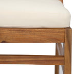 Monica Outdoor Wood and Wicker Woven Dining Chair with Cushions, Set of 2