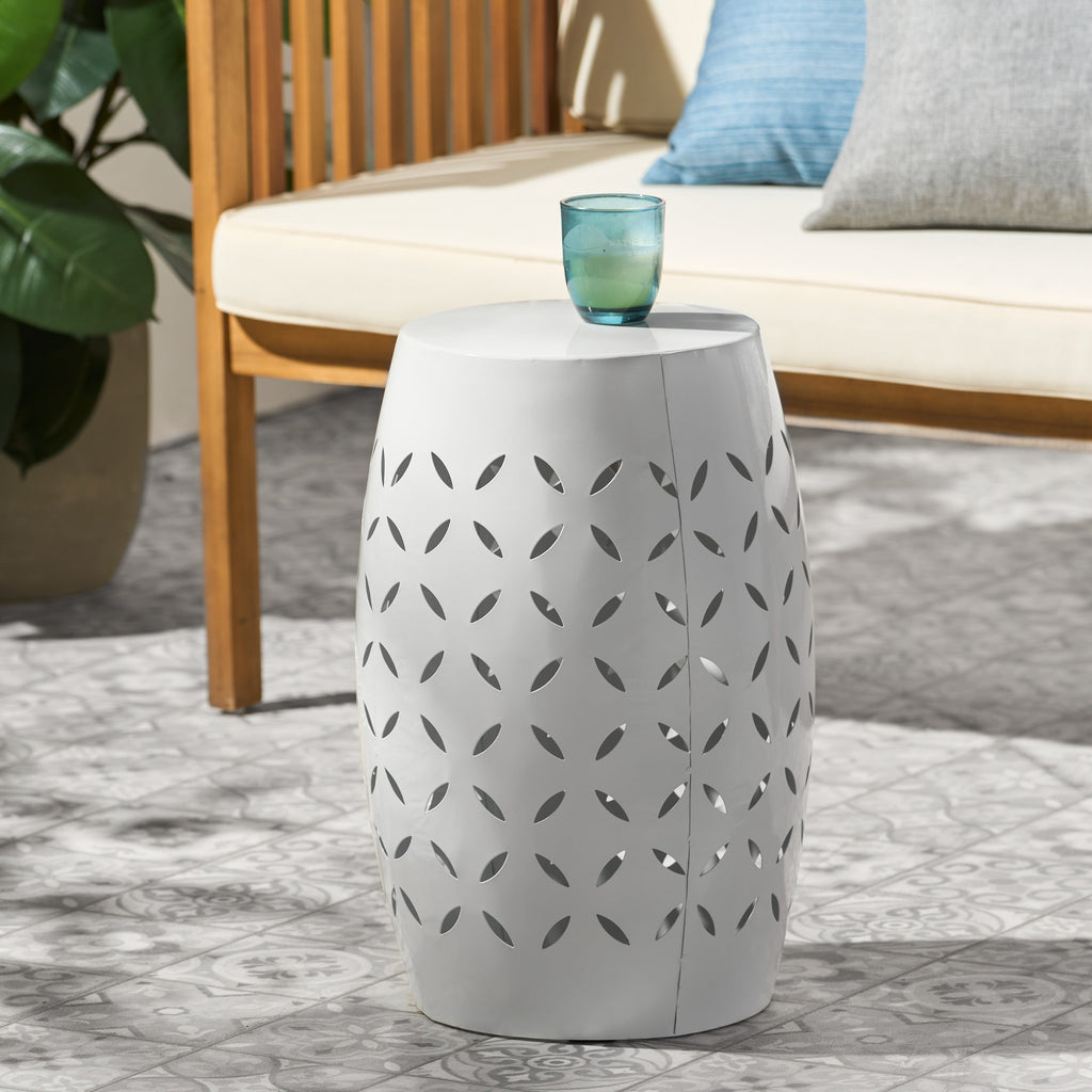 Lilac Outdoor Metal Cutout Accent Table