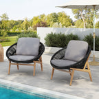 Cyril Outdoor Wicker Papasan Style Lounge Chair