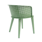 Rejoiced Outdoor Dining Chair with Geometric Lattice Design and Curved Back, Set of 2
