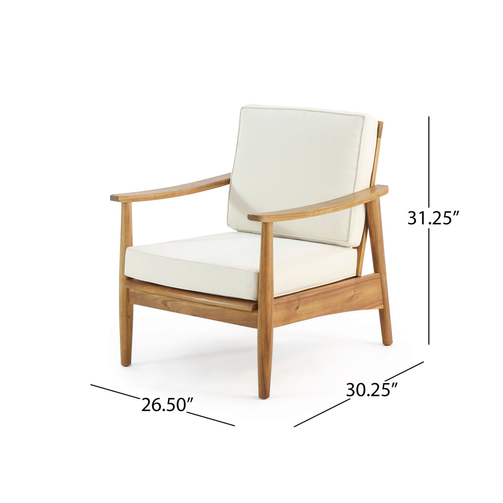 Ellsworth Outdoor Acacia Wood Club Chair