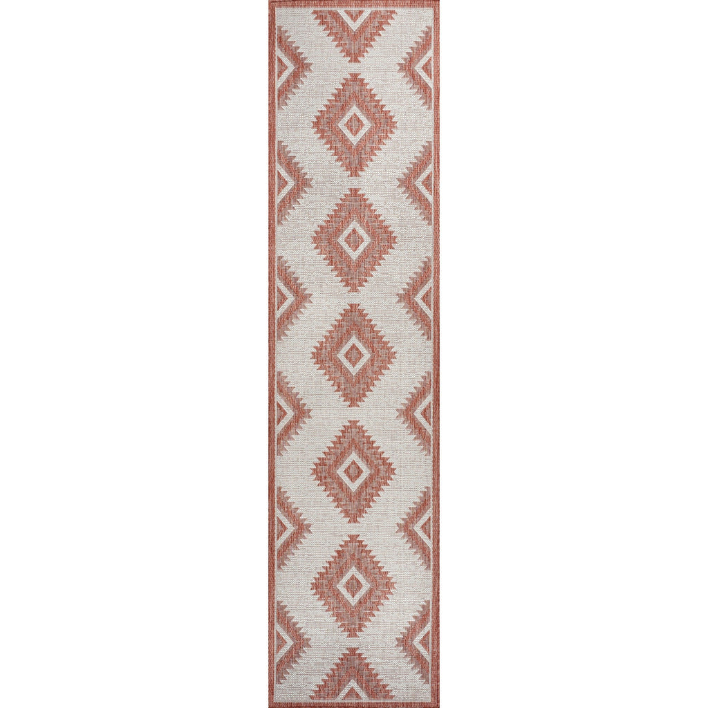 Lior Geometric Moroccan Diamond Indoor/Outdoor Runner Rug