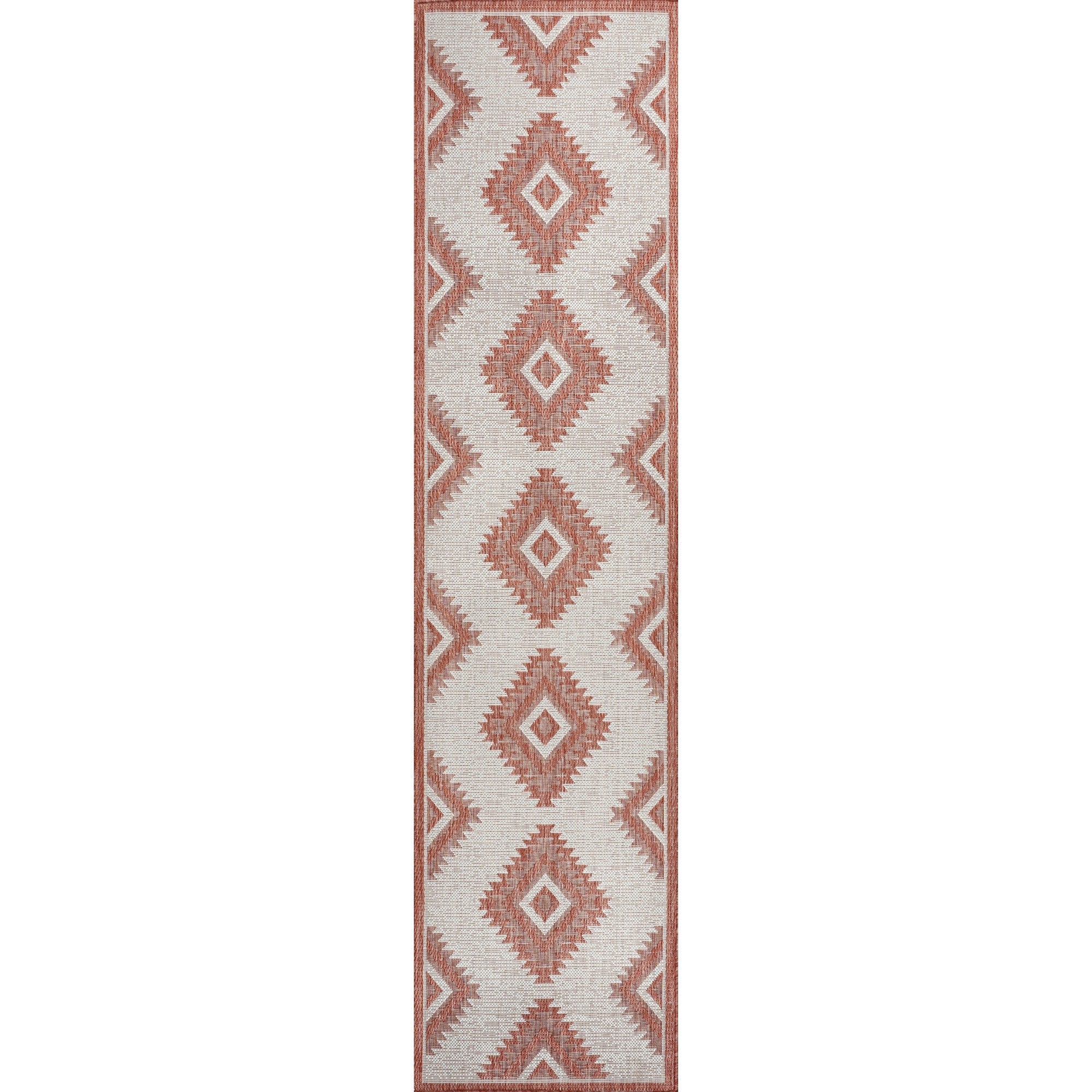 Lior Geometric Moroccan Diamond Indoor/Outdoor Runner Rug