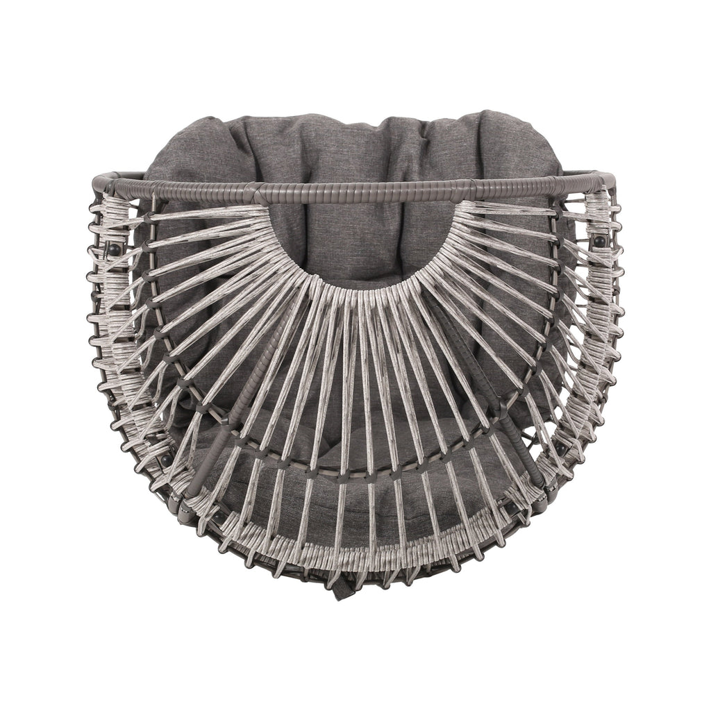 Lazulite Outdoor Egg Chair with Water-Resistant Cushion and Swivel Function