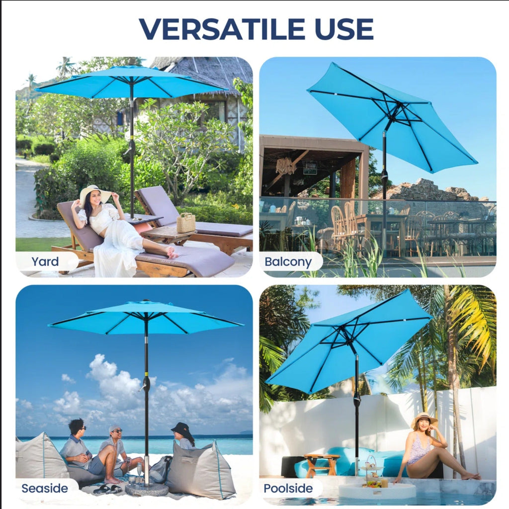 7.5 Feet Market Umbrella with Crank Lift & Tilt, Base Not Included