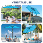7.5 Feet Market Umbrella with Crank Lift & Tilt, Base Not Included