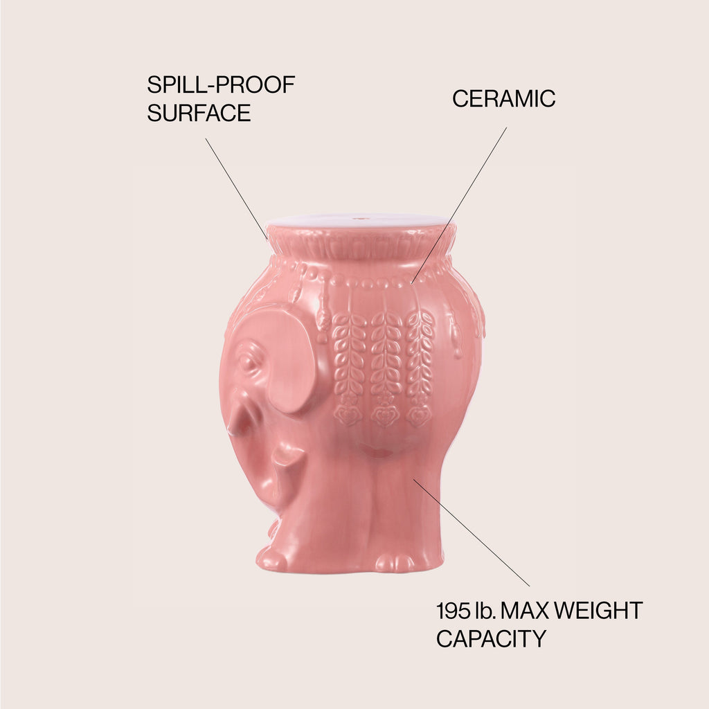 Orla Bohemian Elephant Ceramic Garden Stool