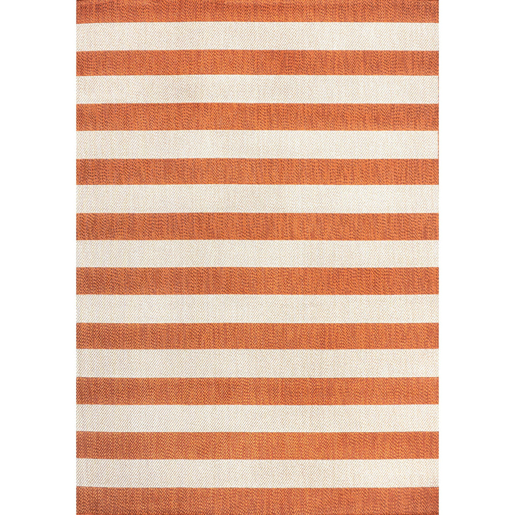 Negril Two-Tone Wide Stripe Indoor/Outdoor Runner Rug