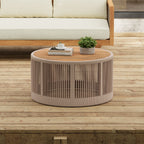 Sundara Outdoor Coffee & Side Table Set with Woven Rope Design