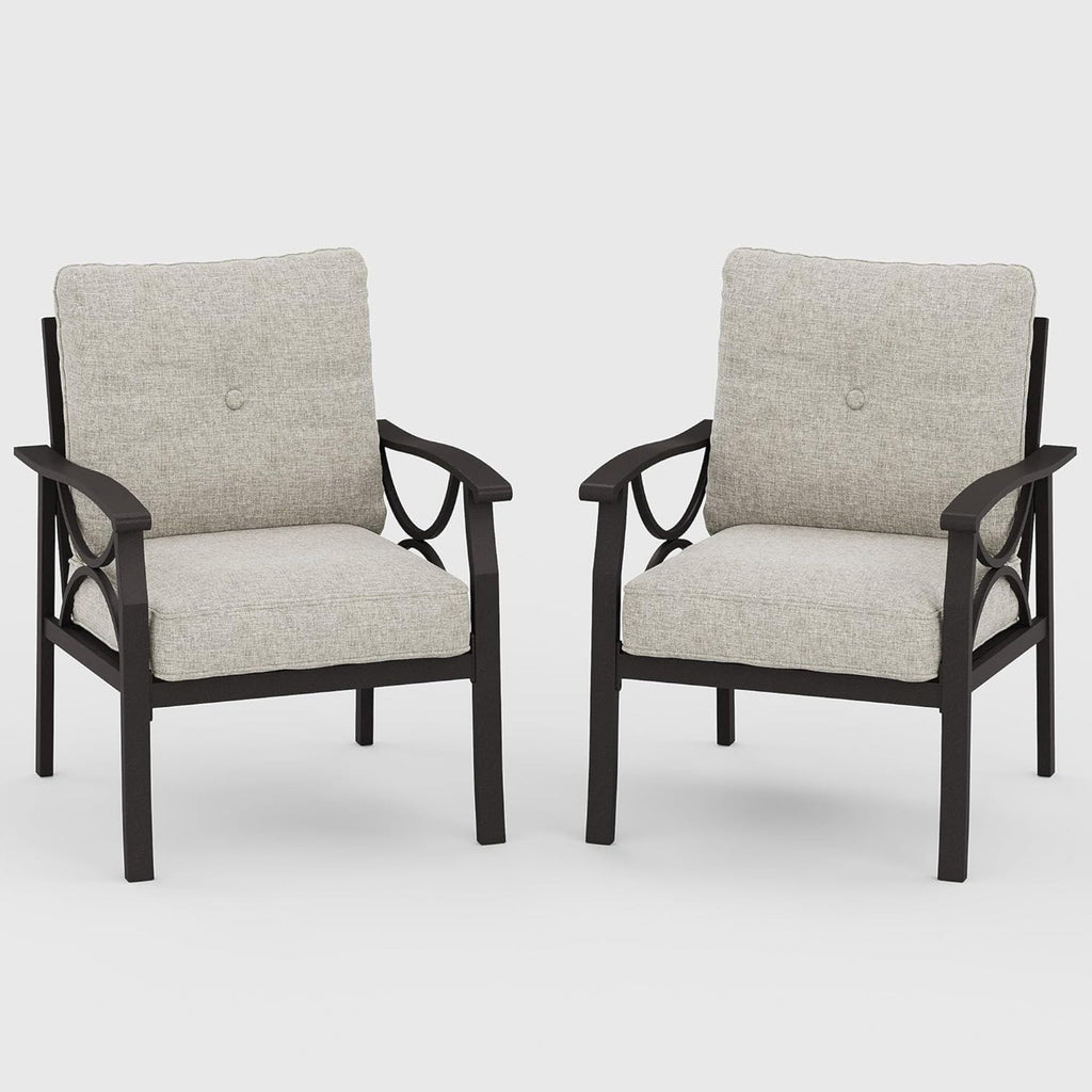 Marisol All-Weather Metal Armchairs, Set of 2