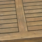 Perla Outdoor Rustic Coffee Table with Slat Design