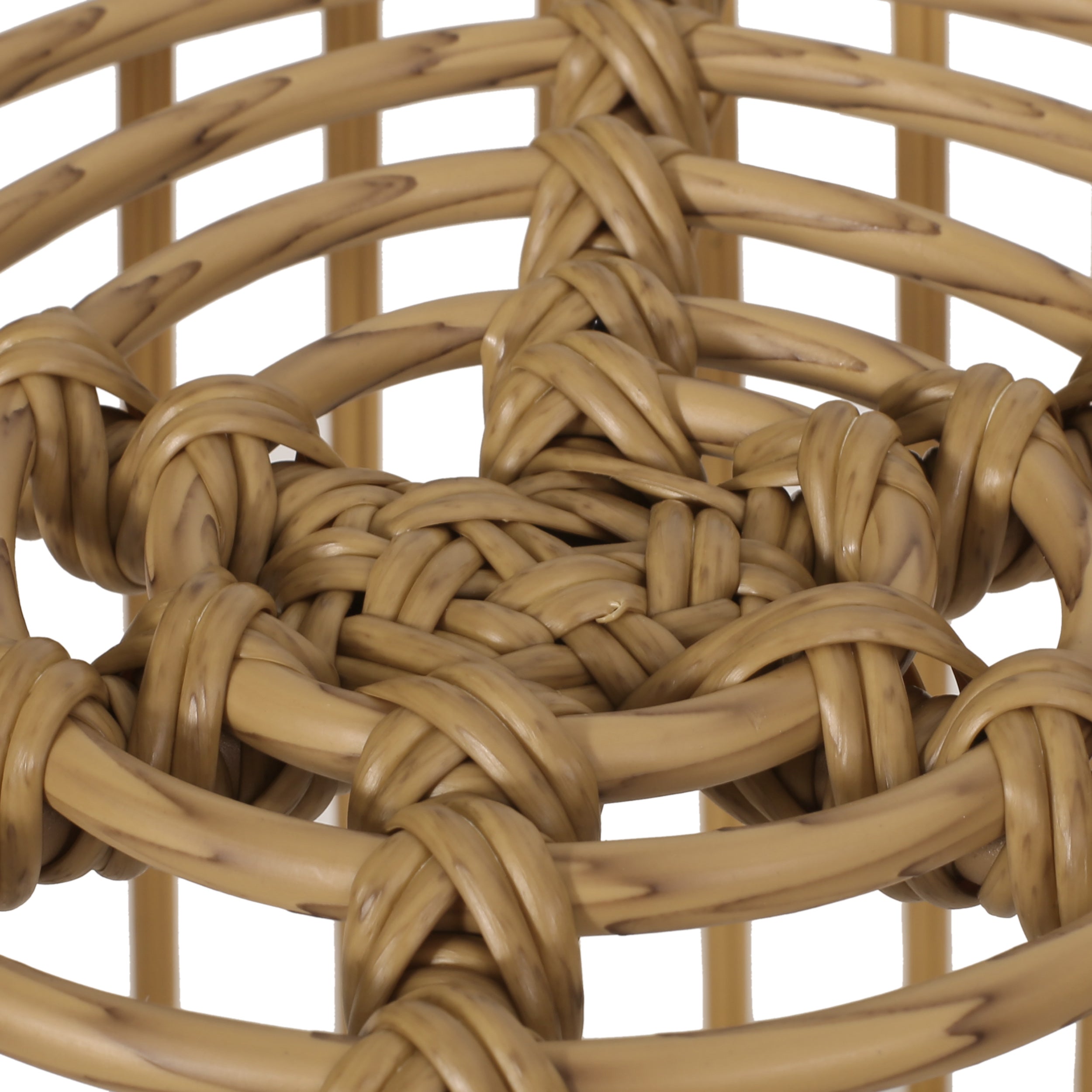 Enduring Outdoor Rattan Side Table with Cage Frame