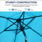 7.5 Feet Market Umbrella with Crank Lift & Tilt, Base Not Included