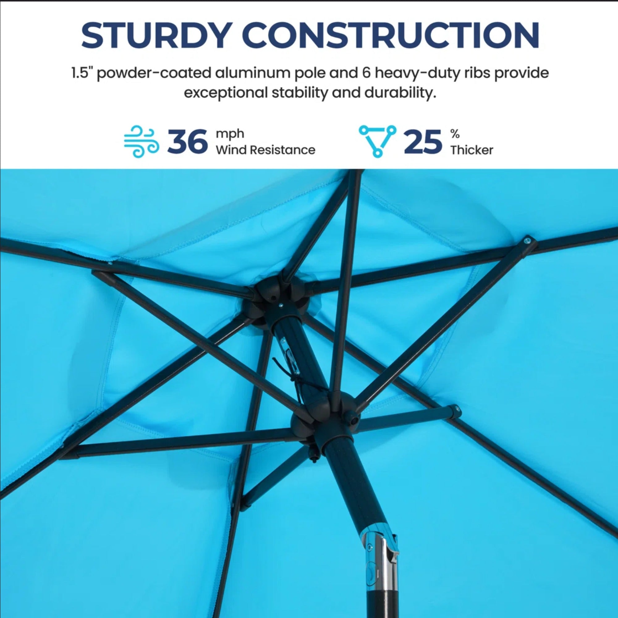 7.5 Feet Market Umbrella with Crank Lift & Tilt, Base Not Included