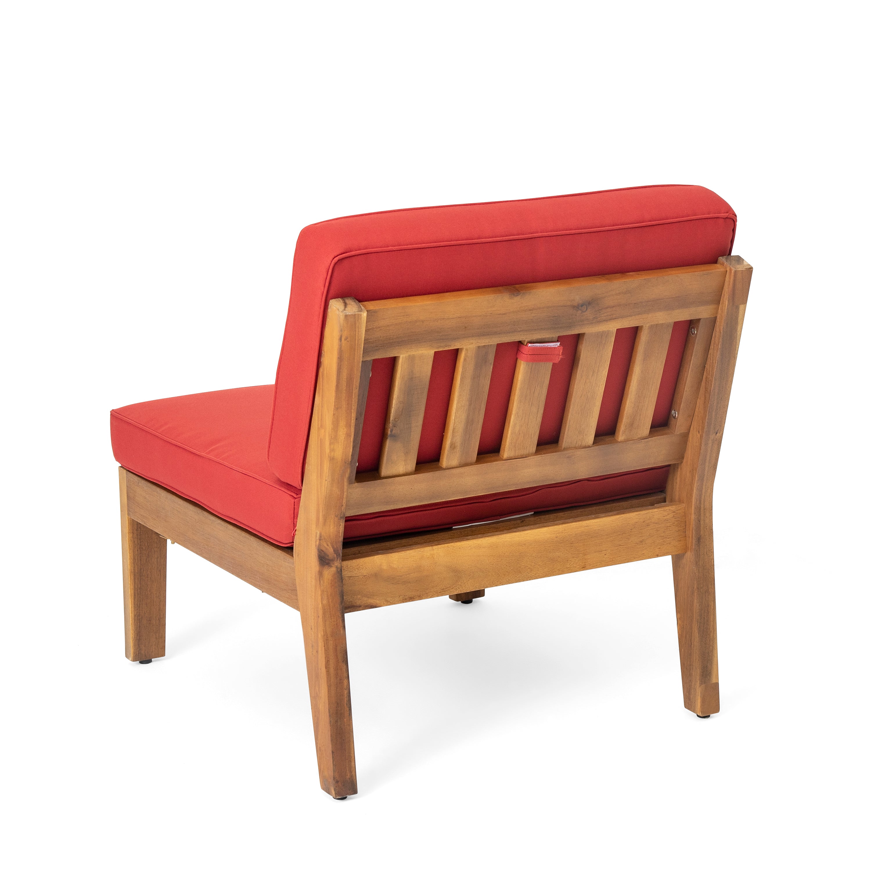 Grenada Outdoor Acacia Wood U-Shape Armless Sectional Sofa